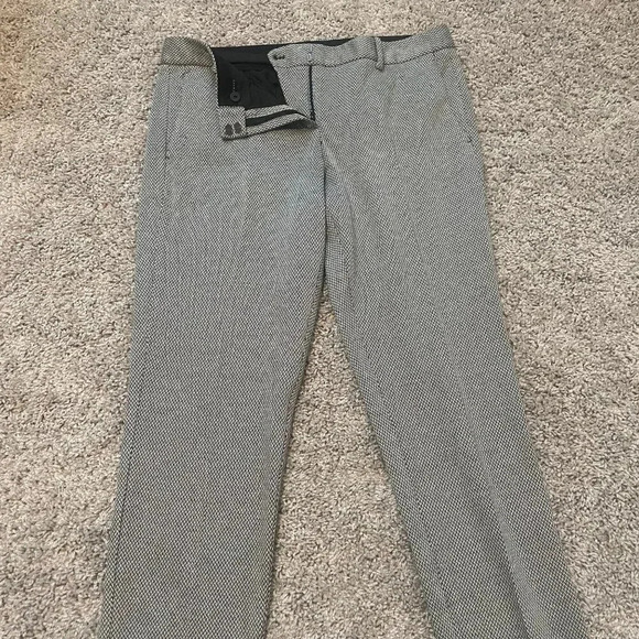 Theory Treeca Pants Trousers Womens Size 10 Black and White Houndstooth - Picture 2 of 9